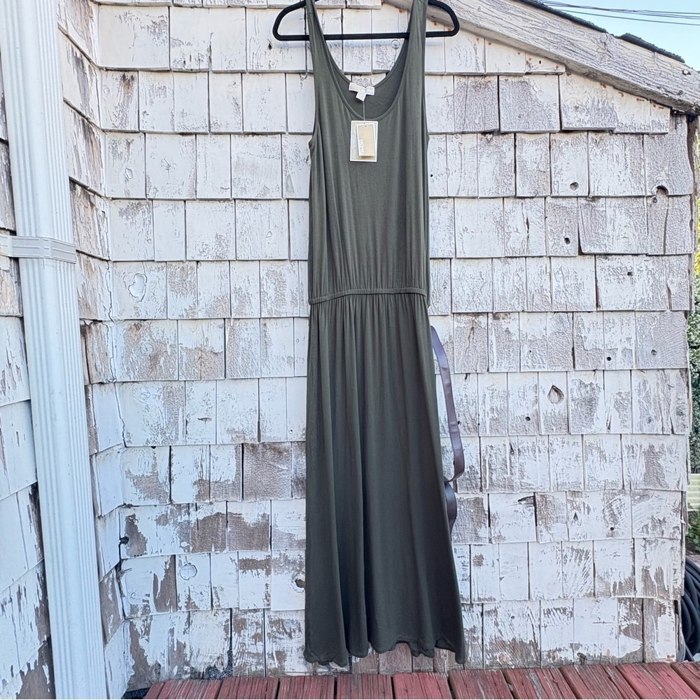 Michael Kors Olive Belted Maxi Summer Dress